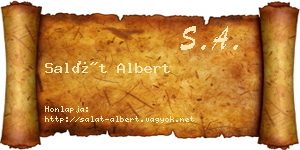Salát Albert névjegykártya